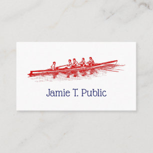 Tarjeta De Visita Red Rowing Rowers Equipo Deportes Acuáticos