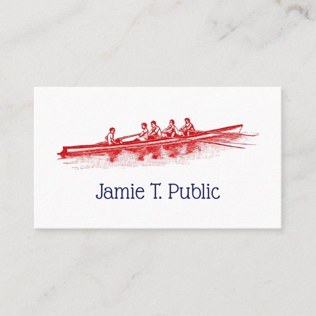 Tarjeta De Visita Red Rowing Rowers Equipo Deportes Acuáticos (Anverso)