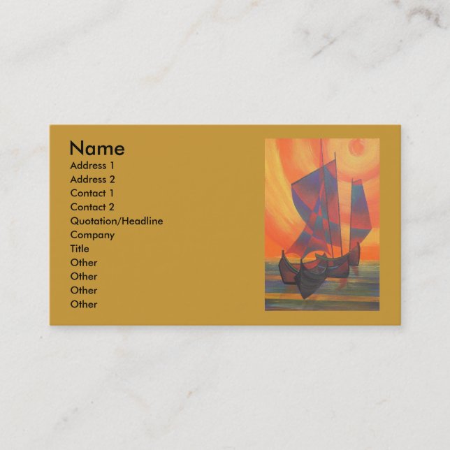 Tarjeta De Visita Red Sails in the Sunset Cubist Junk Resumen (Anverso)