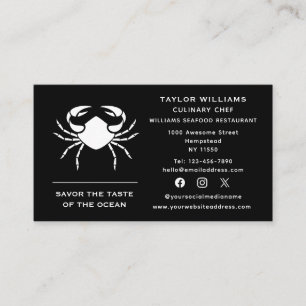 Tarjeta De Visita Red social Crab Seafood Coastal Ocean Resturant