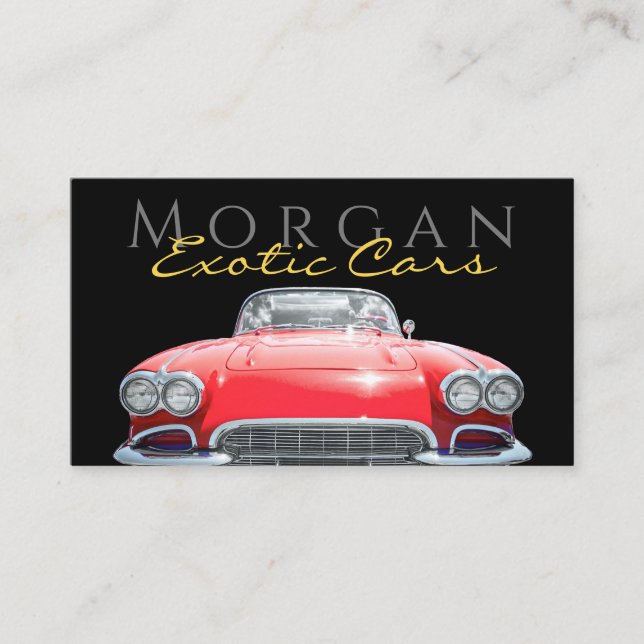 Tarjeta De Visita Red Sports Car, información de contacto, código QR (Anverso)