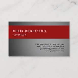 Tarjeta De Visita Red Stripe Black Atractive Charming Business Card