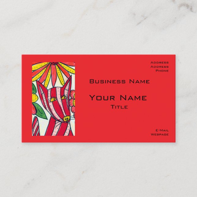 Tarjeta De Visita Red Stripped Dog Business Cards (Anverso)