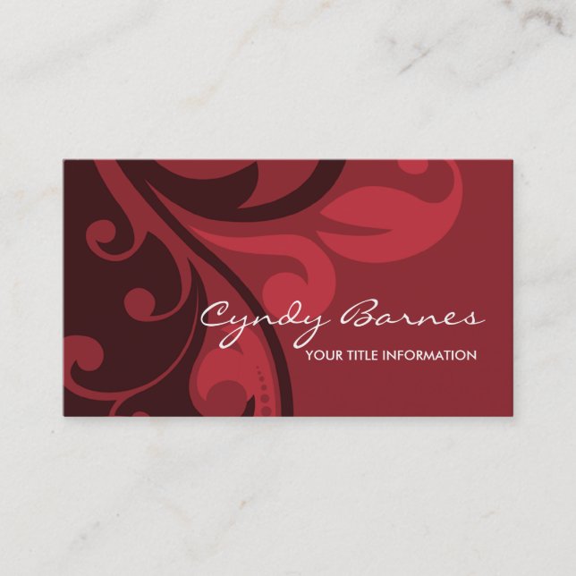 Tarjeta De Visita Red Swirls Business Card (Anverso)