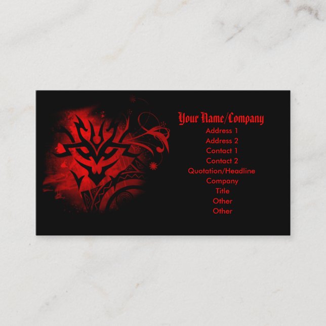 Tarjeta De Visita Red Tattoo Business Card (Anverso)