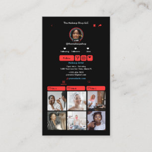 Tarjeta De Visita Red TikTok Social Media QR Code