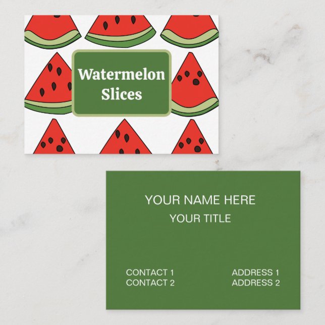 Tarjeta De Visita Red Watermelon Slice Fruit (Anverso / Reverso)