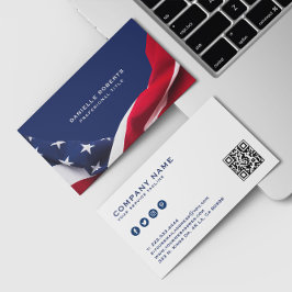 Tarjeta De Visita Red White & Blue-USA Flag Stars And Stripes