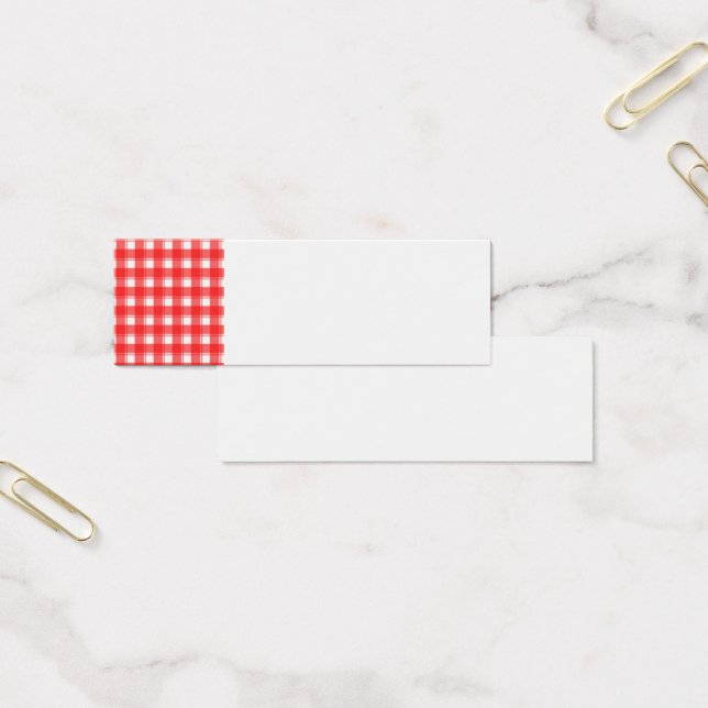 Tarjeta de visita Red White Country Stripe Plaid B (Oficina)
