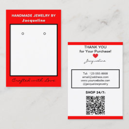 Tarjeta De Visita Red White Jewelry Earrings Website QR Code