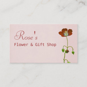Tarjeta De Visita Red Wildflower Florisco