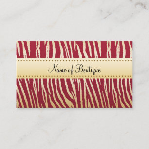 Tarjeta De Visita Red Zebra Gold Boutique