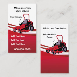 Tarjeta De Visita Red Zero Turn Lawrence Care Service
