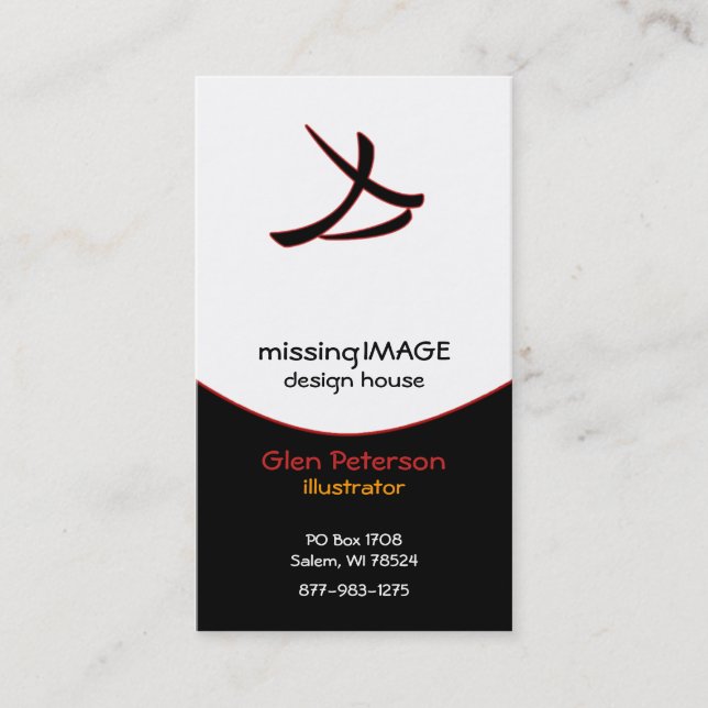 Tarjeta De Visita Redada negra con rojo (Anverso)