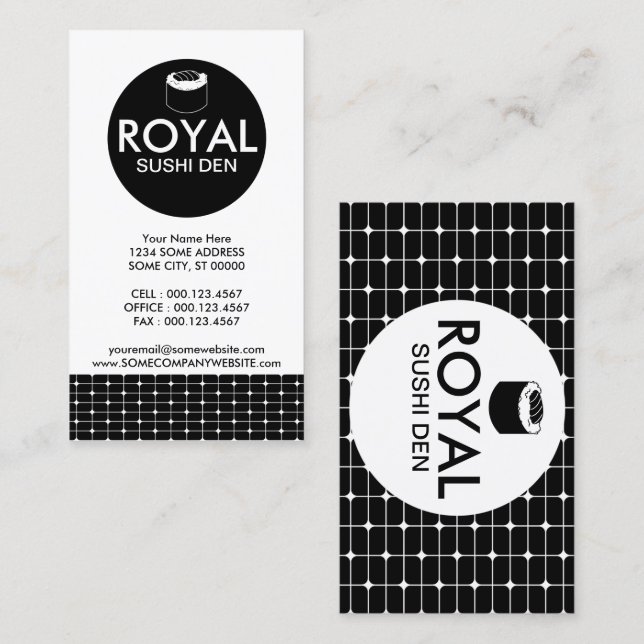 Tarjeta De Visita redes de sushi (Anverso / Reverso)