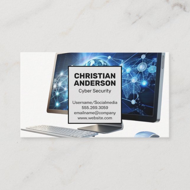 Tarjeta De Visita Redes globales de computadoras | Soporte técnico (Anverso)