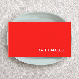 Tarjeta De Visita Redes profesionales de color rojo brillante modern