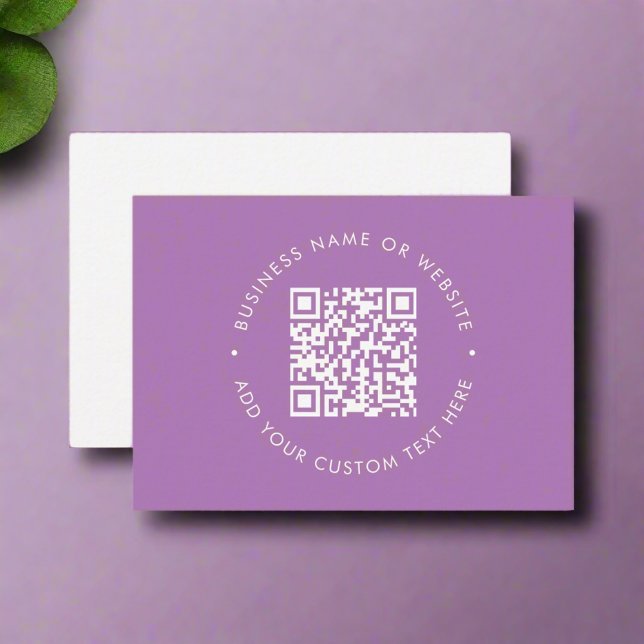 Tarjeta De Visita Redes promocionales de código QR púrpura de moda (Subido por el creador)