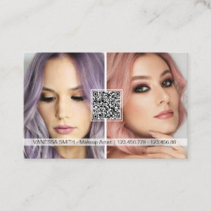 Tarjeta De Visita Redes sociales Código QR foto de artista de maqui