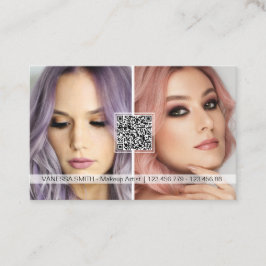 Tarjeta De Visita Redes sociales Código QR foto de artista de maquil