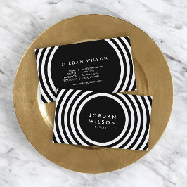 Tarjeta De Visita Redes sociales minimalistas en blanco y negro