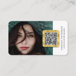 Tarjeta De Visita Redes sociales modernas, código QR Foto