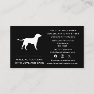 Tarjeta De Visita Redes Sociales Sitio De Mascotas De Caminadores De