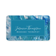 Tarjeta de visita redonda de arte Verde azulado co