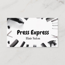 Tarjeta de visita redonda del salón de pelo