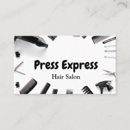 Tarjeta de visita redonda del salón de pelo