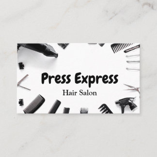 Tarjeta de visita redonda del salón de pelo