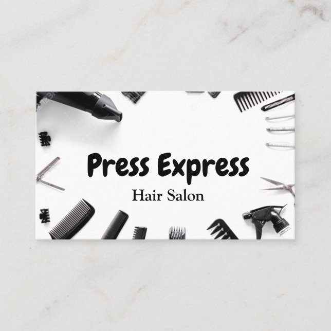 Tarjeta de visita redonda del salón de pelo (Anverso)