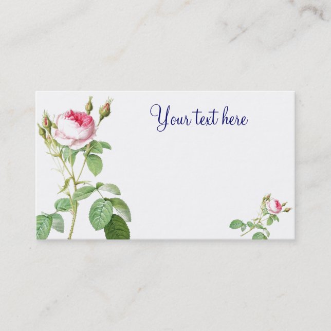 Tarjeta De Visita Redoute Pink Rose Business Cards (Anverso)