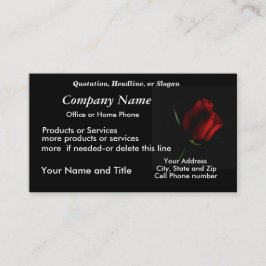 Tarjeta De Visita RedRose en BizCard-personalizar del negro