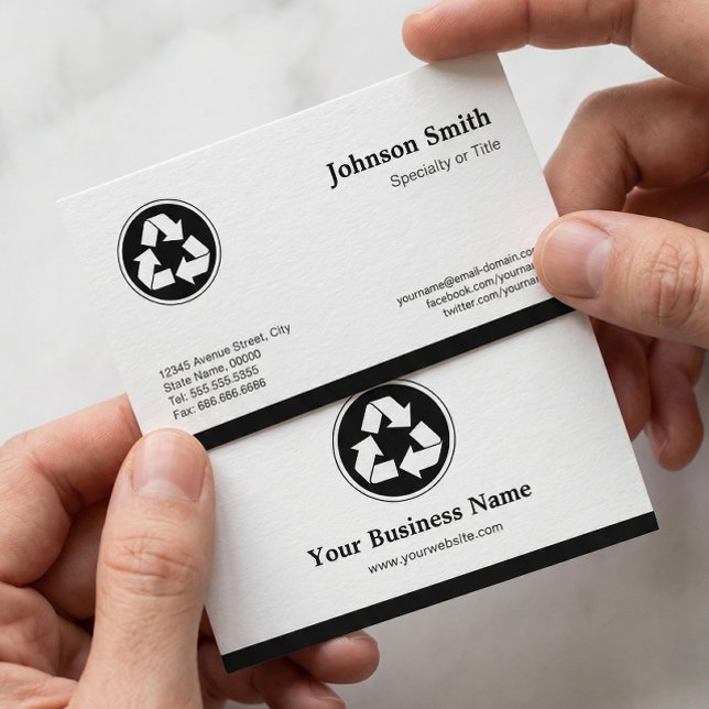Tarjeta De Visita Reducir el reuso del símbolo de reciclaje (Subido por el creador)