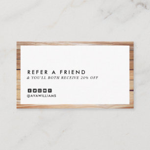 Tarjeta De Visita Referencia de diseño moderno de madera lujosa