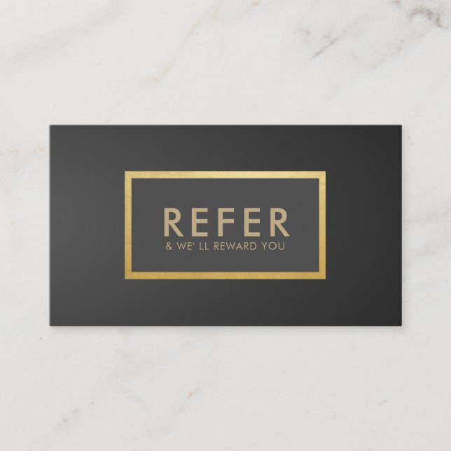 Tarjeta De Visita Referencia de lujo de gradiente gris negro minimal (Anverso)