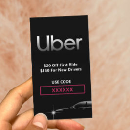 Tarjeta De Visita Referencia profesional de controlador de Uber