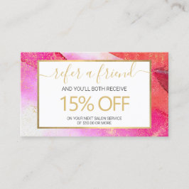 Tarjeta De Visita Referencias a acuarela rosa brillante