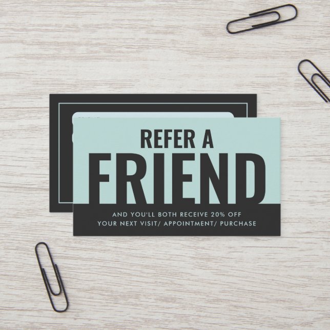 Tarjeta De Visita Referencias a una remisión de un amigo modernas, a (Anverso/Reverso In Situ)