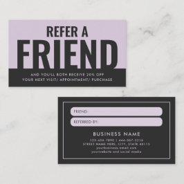 Tarjeta De Visita Referencias a una remisión de un amigo modernas, a