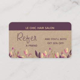 Tarjeta De Visita Refiera a un amigo cliente de referencia Plomilla