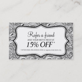 Tarjeta De Visita Refiera a un amigo hermoso o paisley mono