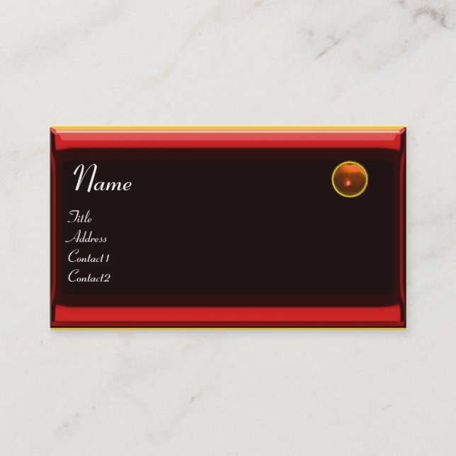 Tarjeta De Visita REFLEXIONES 2 AGATE MONOGRAM, amarillo rojo negro (Anverso)
