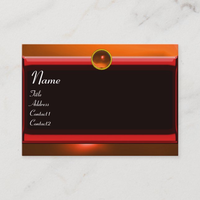 Tarjeta De Visita REFLEXIONES 2 AGATE monograma amarillo rojo negro (Anverso)