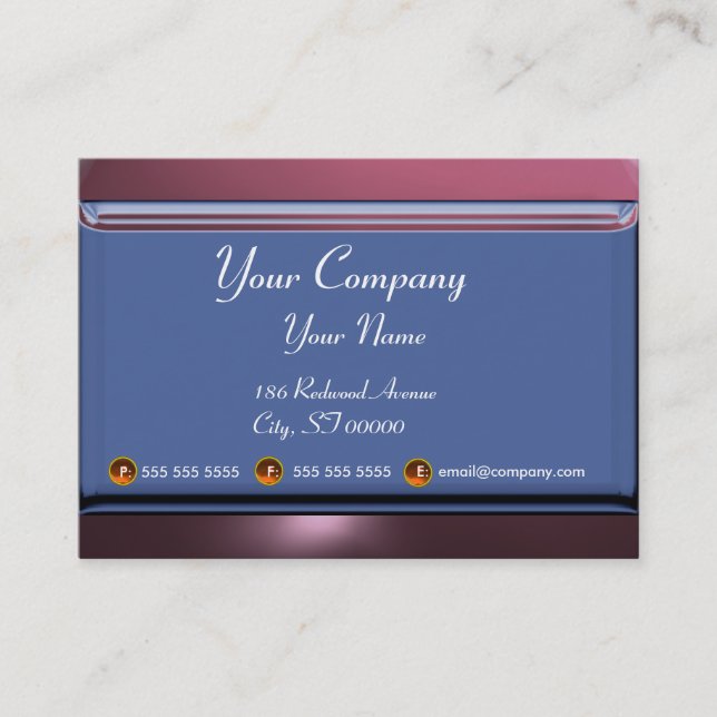 Tarjeta De Visita REFLEXIONES 2 AMETHYST monogramo morado azul blanc (Anverso)