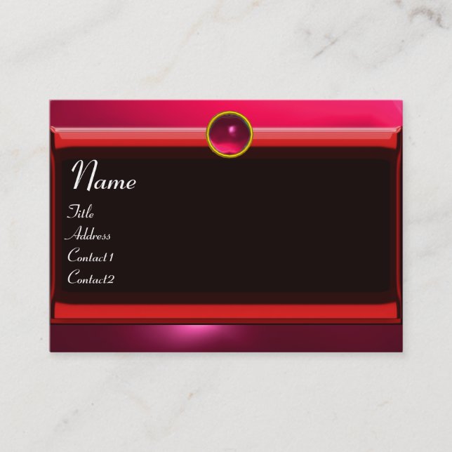 Tarjeta De Visita REFLEXIONES 2 RUBY monograma blanco rojo negro (Anverso)