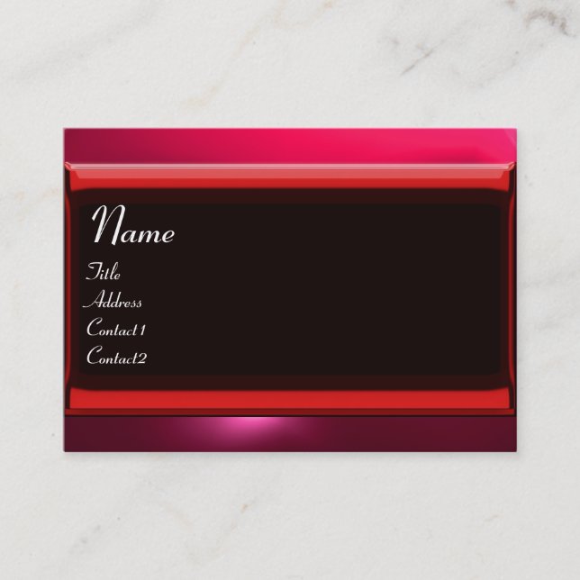 Tarjeta De Visita REFLEXIONES 2 RUBY monograma blanco rojo negro (Anverso)