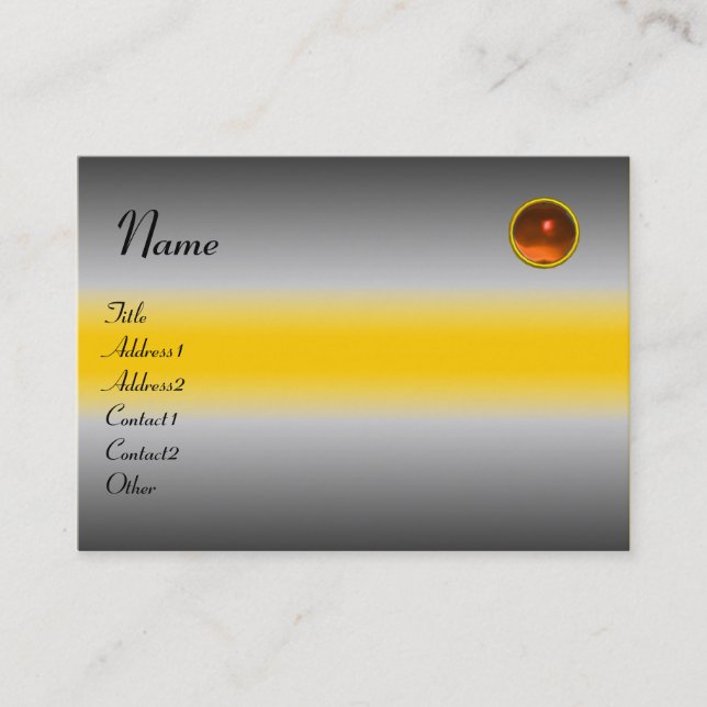 Tarjeta De Visita REFLEXIONES AGATE MONOGRAM, amarillo blanco gris (Anverso)