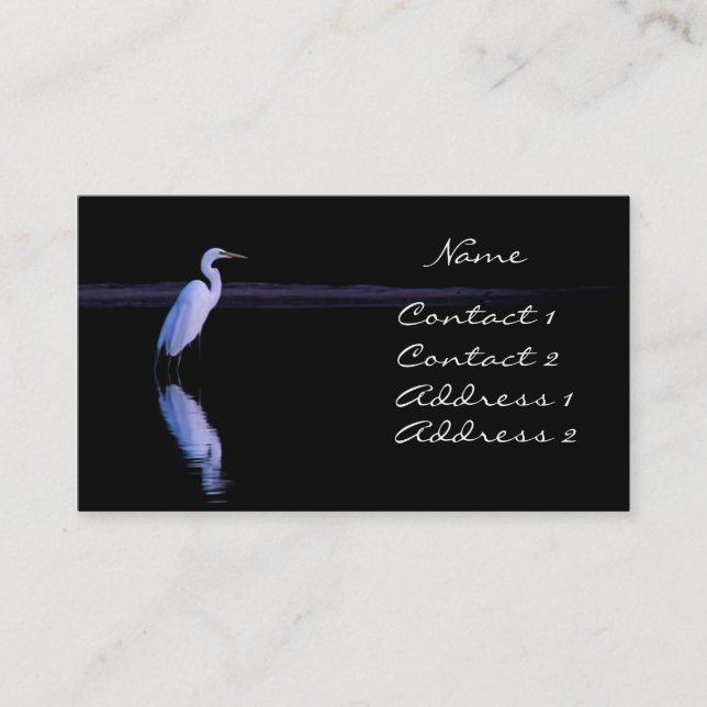 Tarjeta De Visita reflexiones de un Egret (Anverso)